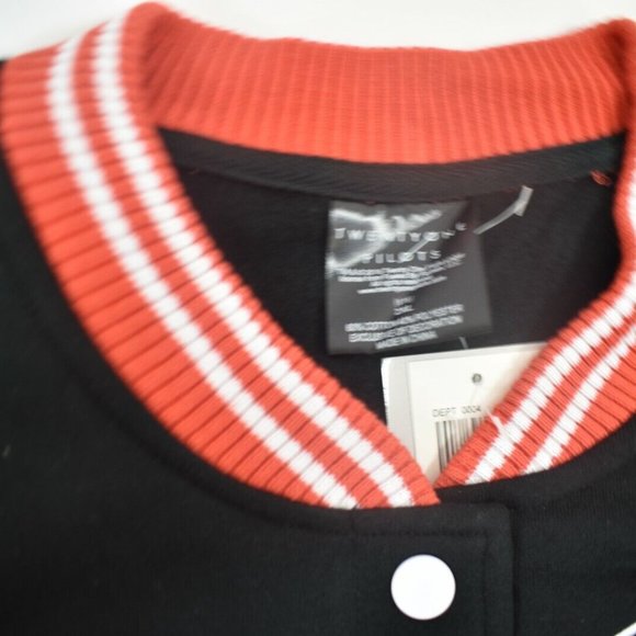 Twenty One Pilots Juniors Blurry Face Logo Varsity Jacket New 2XL - Picture 5 of 7